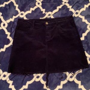 velvet blue skirt
